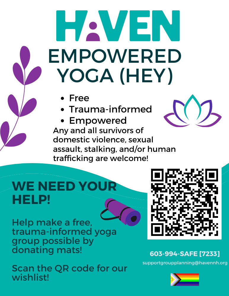 Image depicting a QR code to donate Yoga Mats. Image reads: 