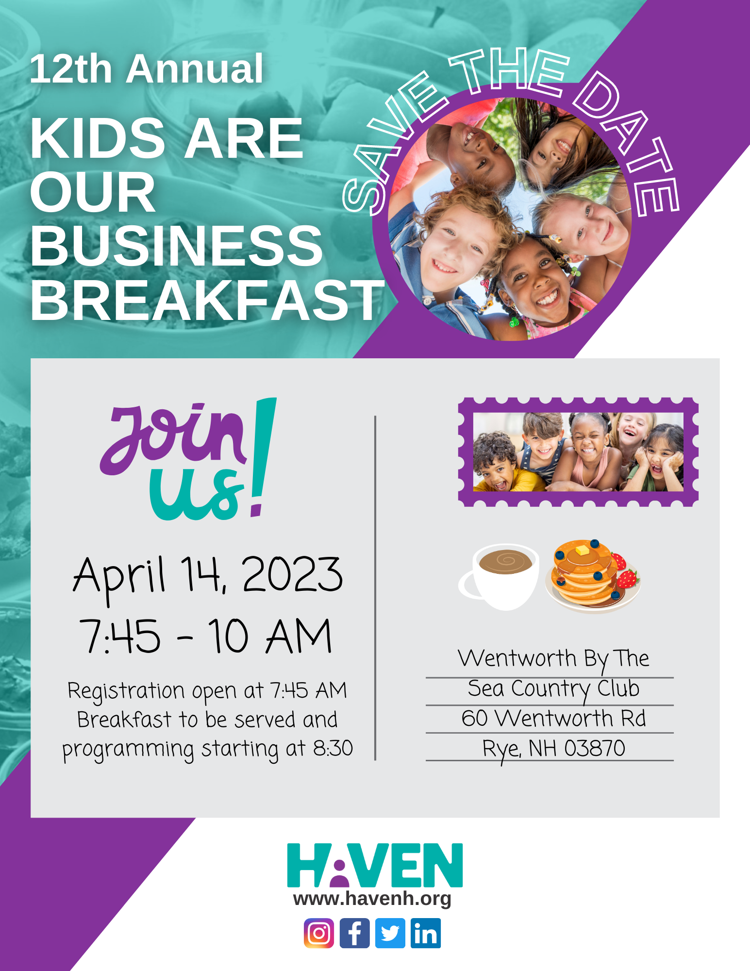 Kids Are Our Business Breakfast Event. April 14, 2023. Registration opens at 7:45 with breakfast, networking and programming beginning at 8:30 AM.
